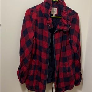Red lumberjack jacket